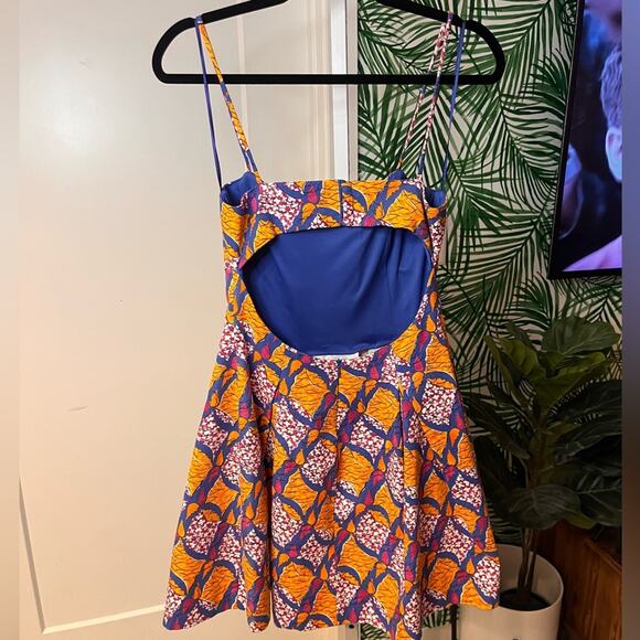 Zara Womens Tribal Print Open Back Mini Dress Medium - Picture 5 of 11